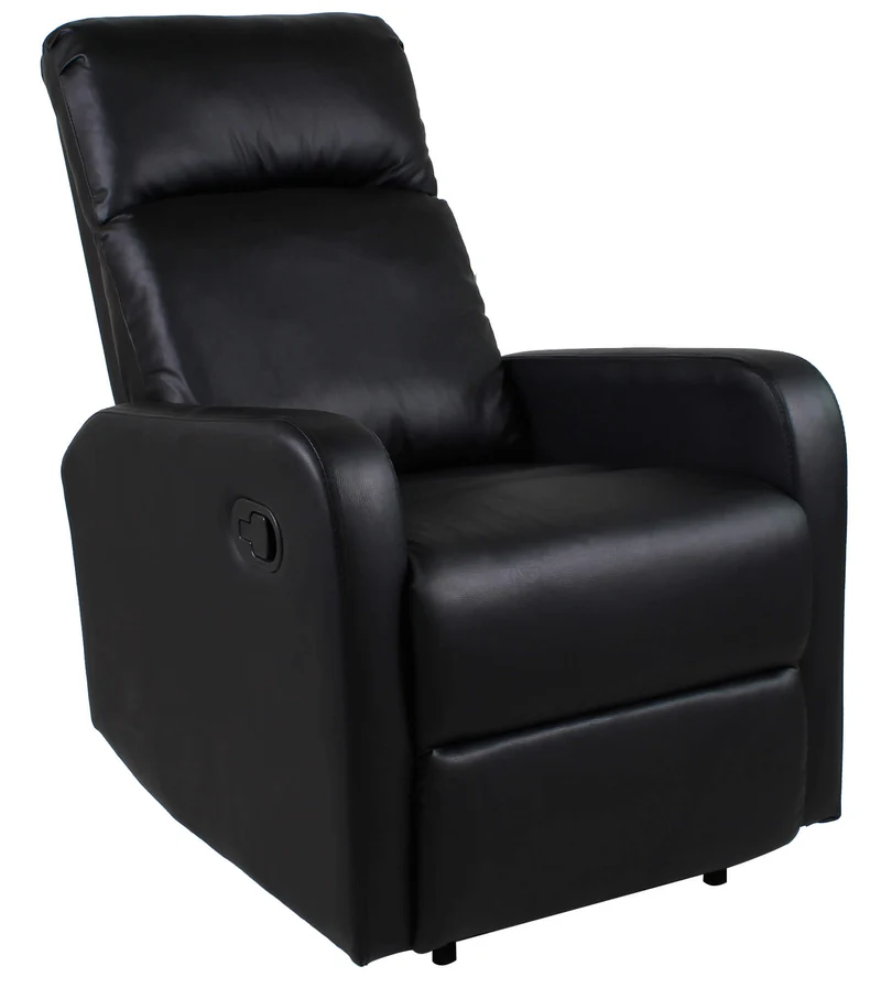 Poltrona Relax Manuale Reclinabile in Similpelle Vandi Nera