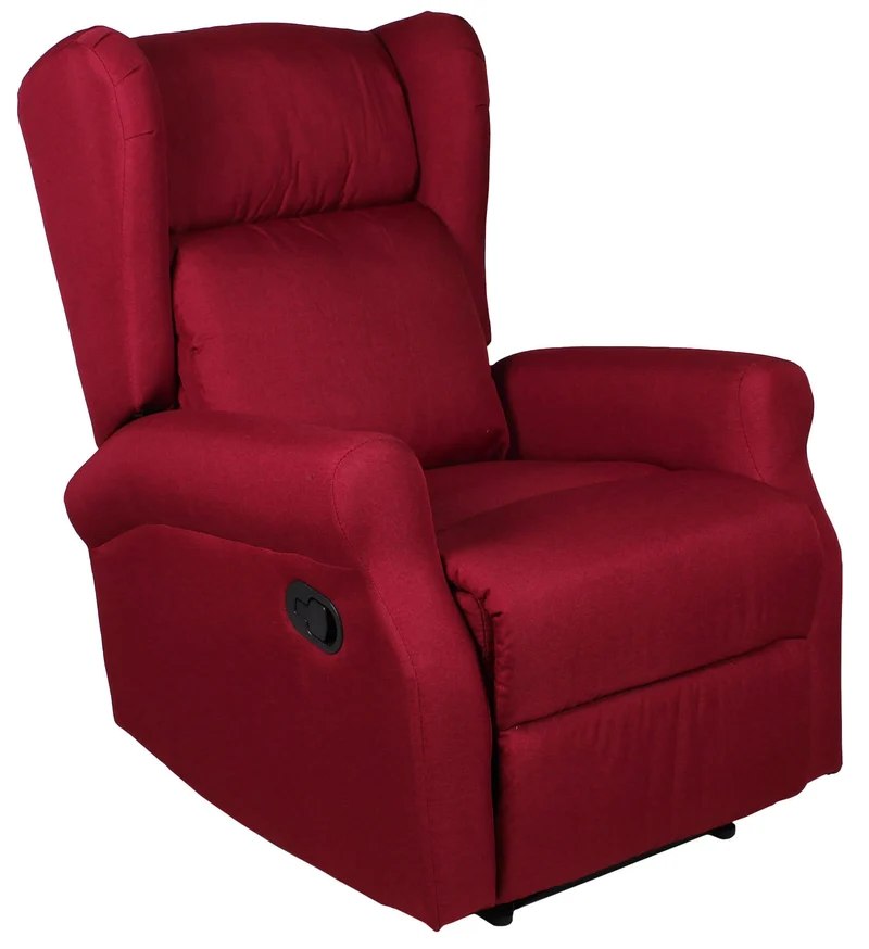 Poltrona Relax Manuale Reclinabile in Tessuto Vandi Bordeaux