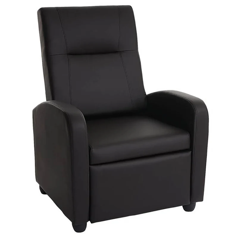 Poltrona Relax Manuale Reclinabile in Similpelle Vandi Nera
