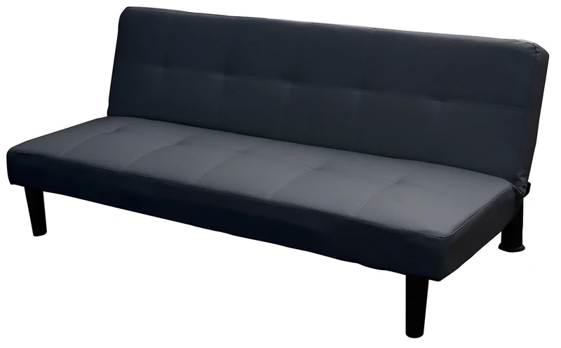 Divano Letto 3 Posti 78x112x180 cm in Similpelle Motti Valentina Grigio Scuro