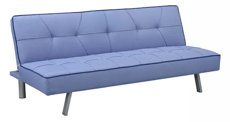 Divano Letto 3 Posti 83x74x175 cm in Tessuto Motti Darcy Azzurro