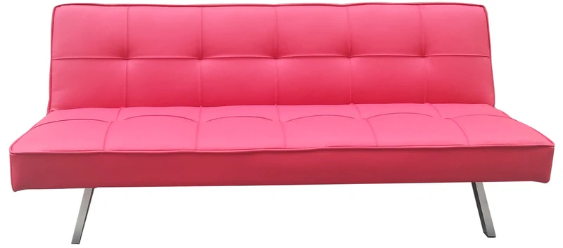 Divano Letto 3 Posti 81x71x178 cm in Similpelle Motti Clarelle Rosso