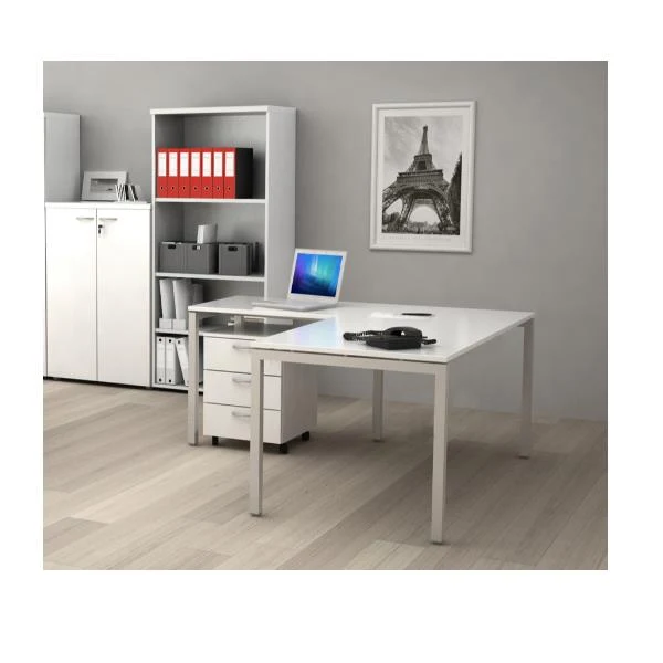 SCRIVANIA- GAMBA MET.140X80 BIANCA