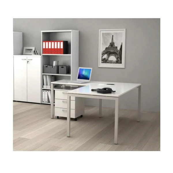 SCRIVANIA- GAMBA MET.120X80 BIANCA
