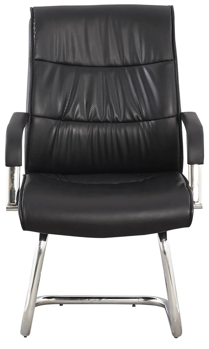 Sedia Poltrona Attesa da Ufficio in Similpelle Motti Norwich Nera