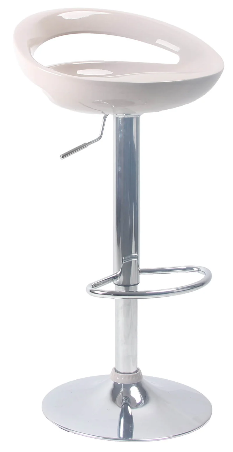 Sgabello con Alzata a Gas e Seduta Girevole in ABS Motti Seattle Beige Lucido