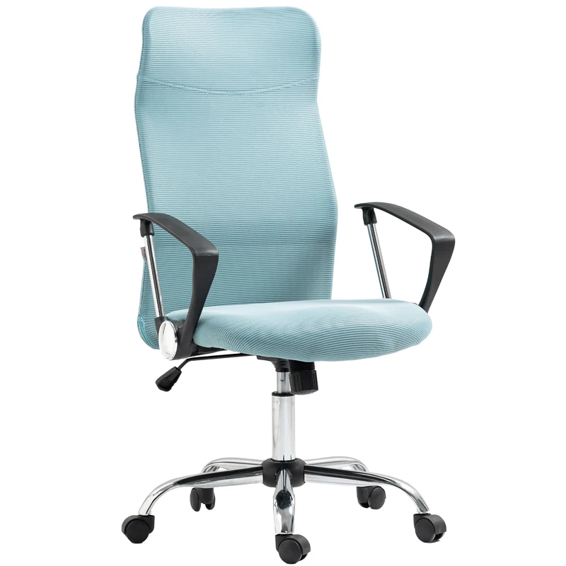 Sedia Ergonomica da Ufficio Girevole 63x65x109-119 cm con Schienale a Rete Verde Chiaro