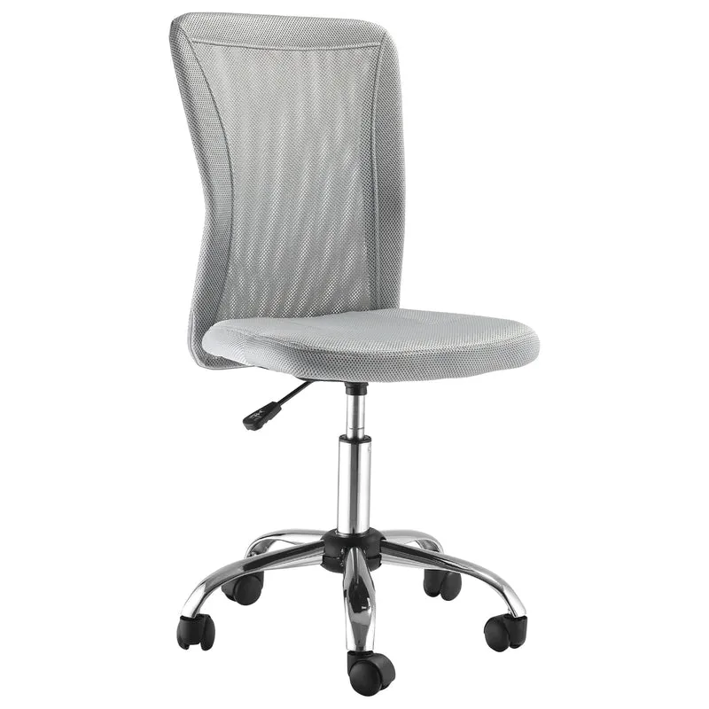 Sedia da Ufficio Ergonomica Senza Braccioli 43x58x90-100 cm in Tessuto a Rete Grigio