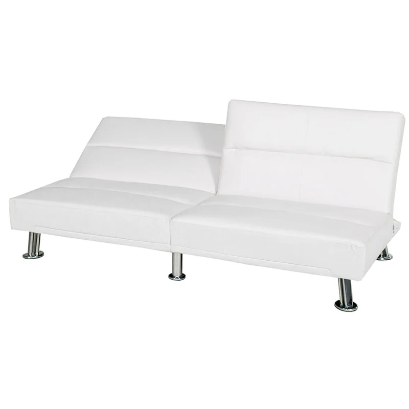 Divano Letto Prontoletto Alba Rivestimento in Similpelle Bianco