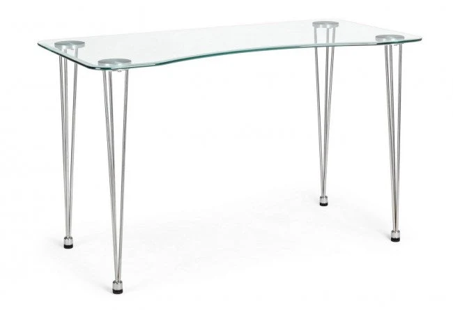 Scrivania Rondò 120x60 in Vetro Bianca
