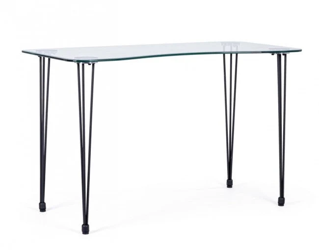 Scrivania Rondò 120x60 in Vetro Nero