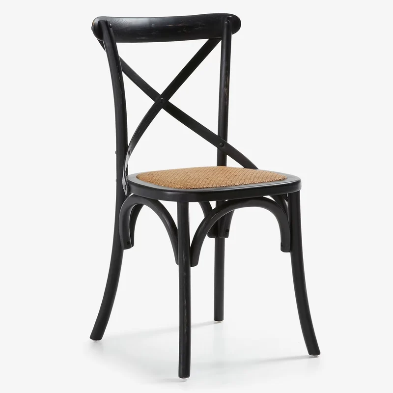 Sedia Pompei Wood seduta Paglia colore Nero