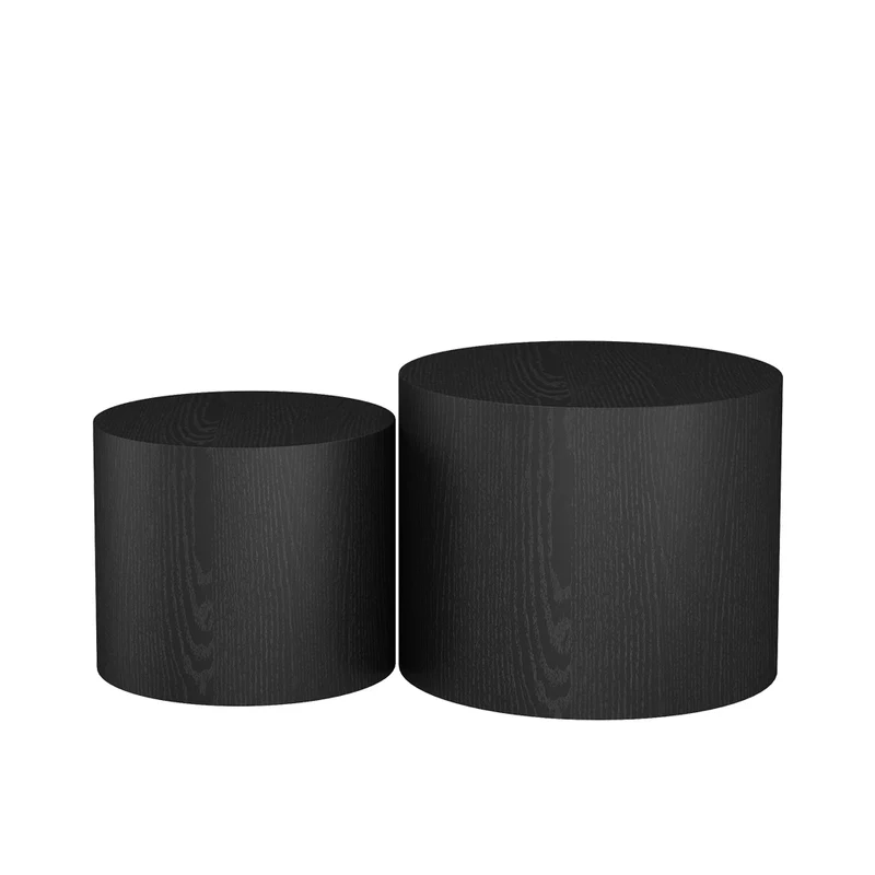 Set di tavolini Giva Nero 48 x 48 cm Vicco
