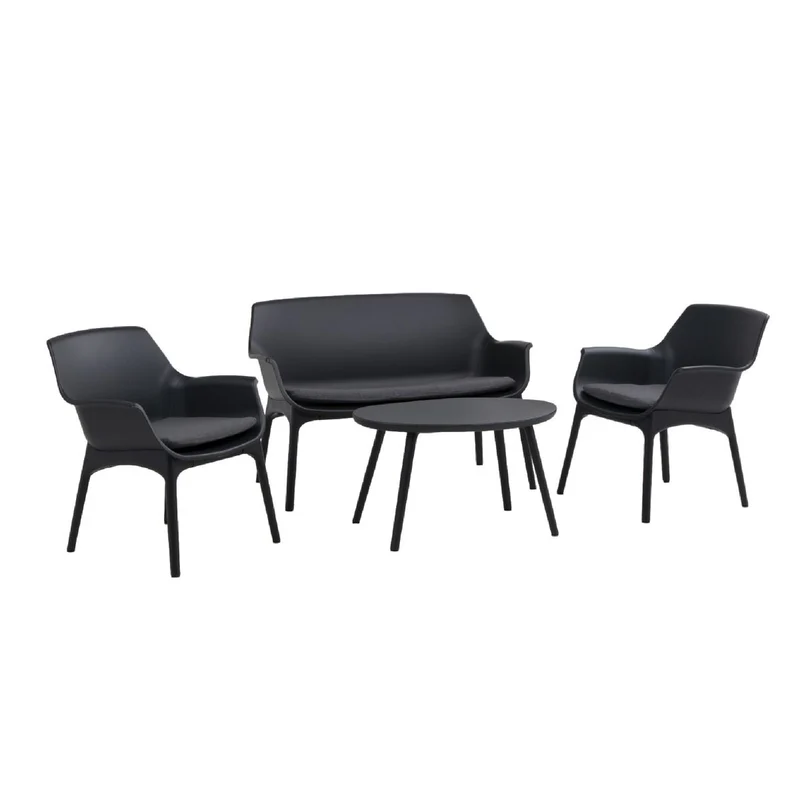 Set Luxor Lounge per 4 persone Grigio Antracite - Arredo Esterno