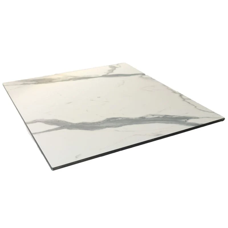 Piano per Tavolo Contract 70x70 HPL 1.2 Marmorizzato Bianco - Arredo Ristorazione