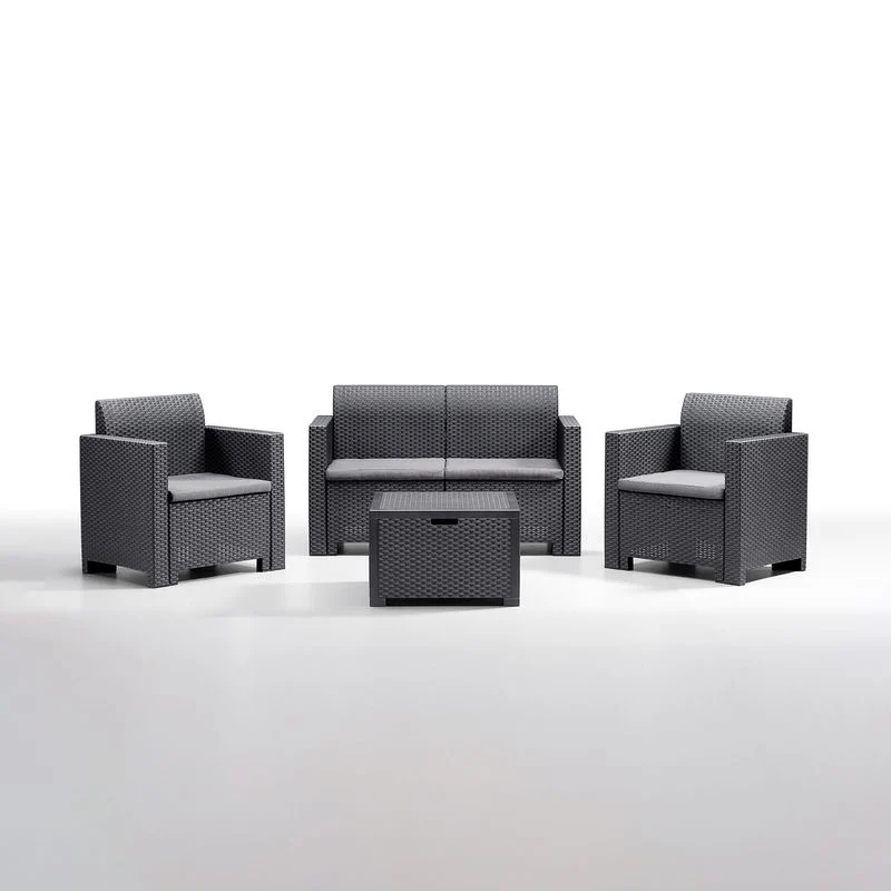 Set Salottino Nebraska Antracite 4 posti - Arredo Esterno
