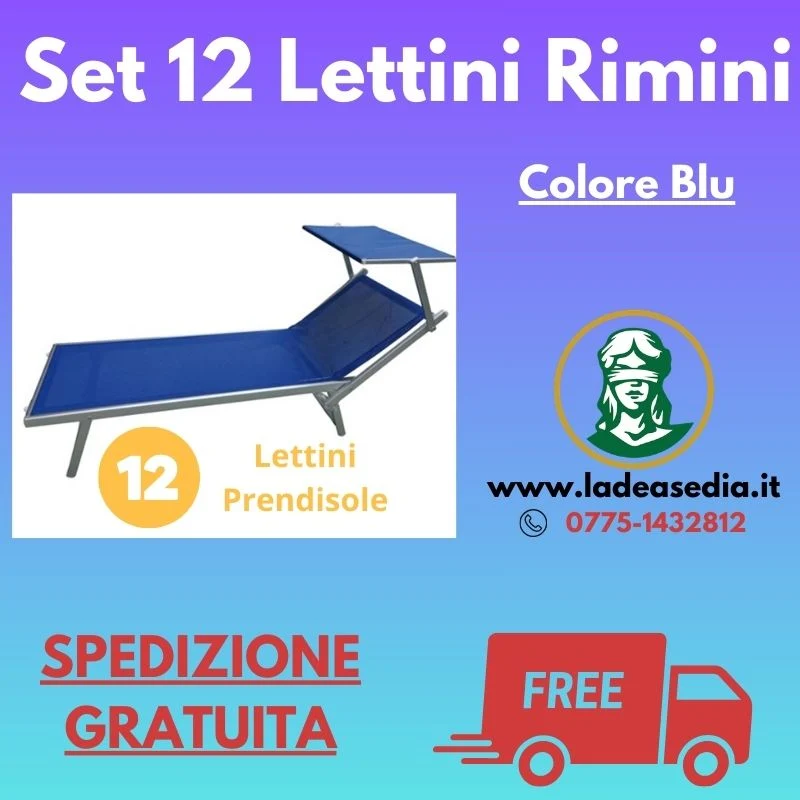 Set 12 Lettini Prendisole Rimini Blu - Arredo Esterno