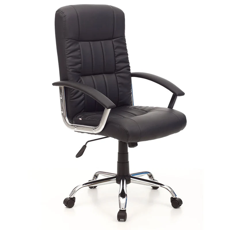 Sedia Poltrona Visitatore da Ufficio in Similpelle Leader Fissa Nero