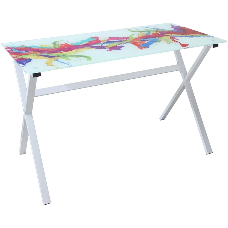 Scrivania 120x60xH75 cm in Vetro View Colours