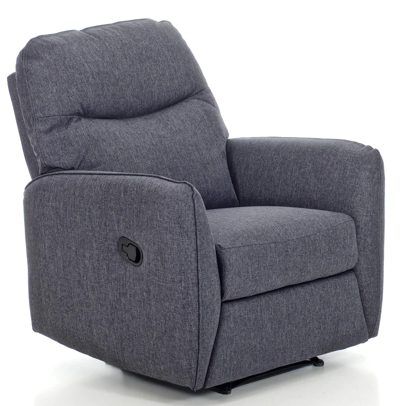 Poltrona Relax Reclinabile Manuale in Tessuto Kube Blu