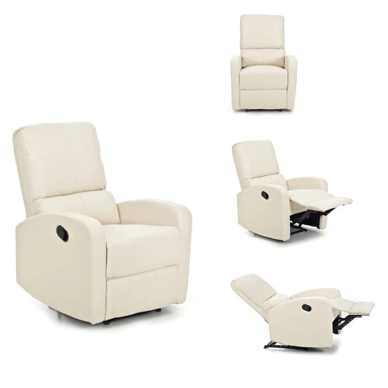 Poltrona Relax Reclinabile Manuale in Similpelle Camilla Crema