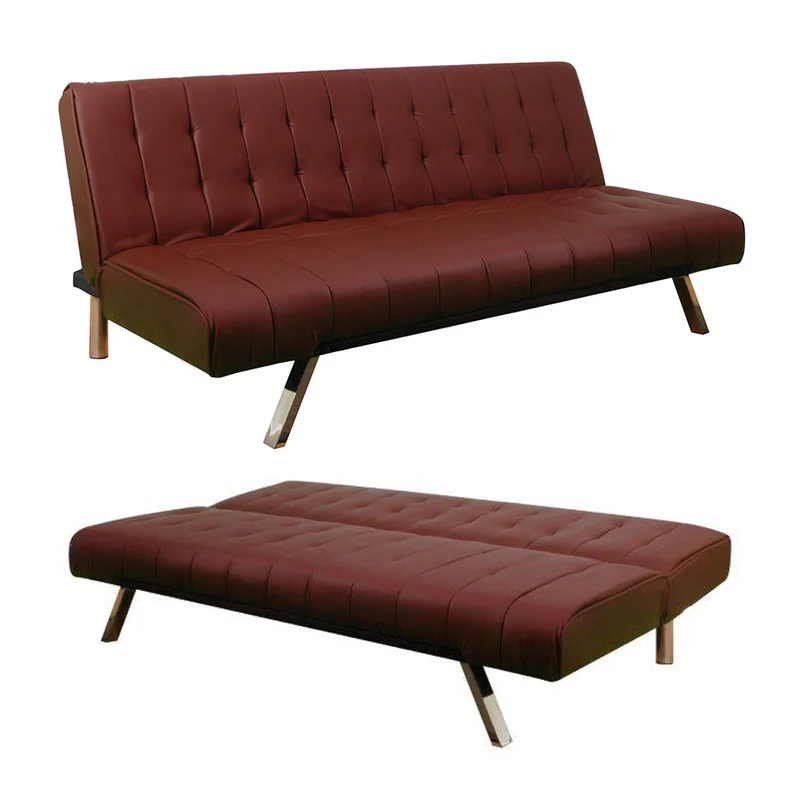 Divano Letto Prontoletto Click Clack Rivestimento in Similpelle Rosso Darrel