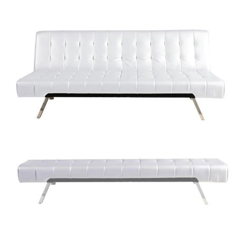Divano Letto Prontoletto Click Clack Rivestimento in Similpelle Beige Darrel