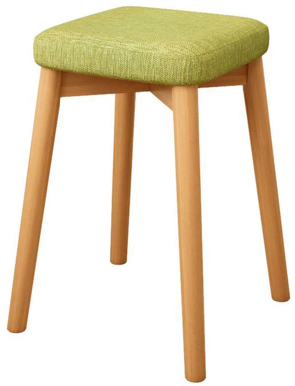 Sgabello in Tessuto e Legno di Pino 33x33x46 cm Fumer Alison Verde