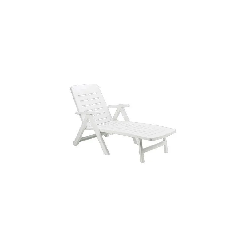 Lettino da Giardino Prendisole in resina con Ruote - Arredo Esterno