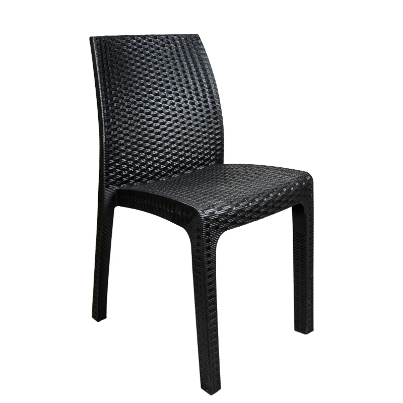Poltrona Sedia Verona senza braccioli effetto rattan antracite