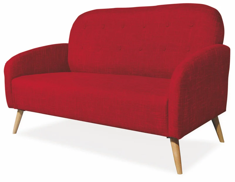 Divano 2 Posti 137x75x89 cm in Tessuto Soriani Bordeaux