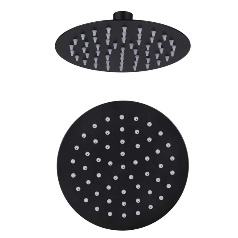 Sined Soffione Tondo 20 Nero Soffione Rotondo Nero Opaco 8 Pollici