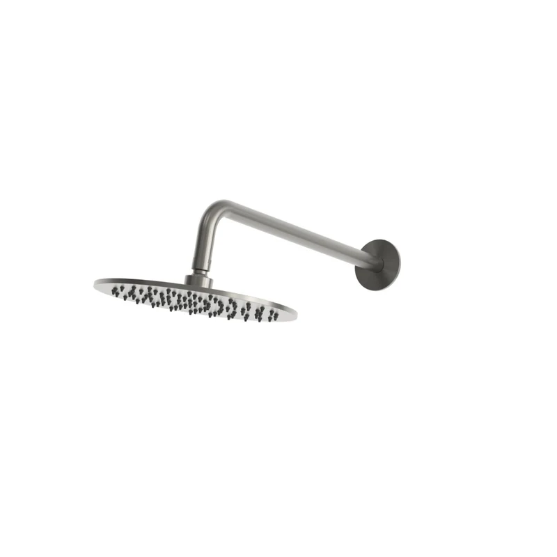 SINED Kit Braccio e Soffione Doccia da Parete 30 cm In Acciaio Inox 316L Finitura Oro Canna Fucile Resistente Corrosione Ideale Interni Esterni Moderni KIT-PARETE-SOFFIONE-LEVANTE-30-CANNA-FUCILE
