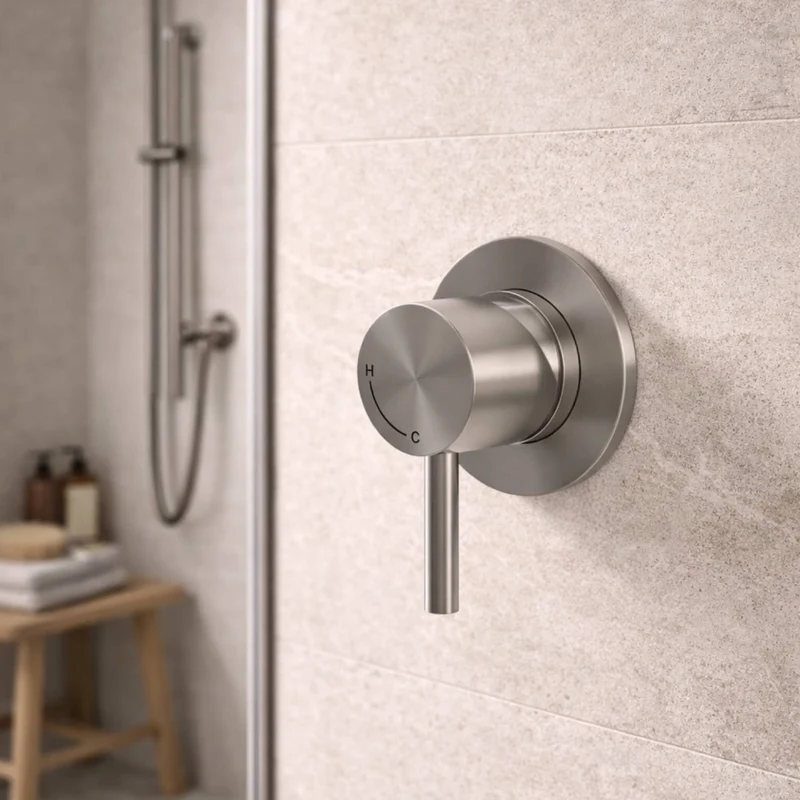 SINED Miscelatore da muro in acciaio inox 316L satinato per bagno e installazioni interne ed esterne resistente alla corrosione - Modello LEVANTE