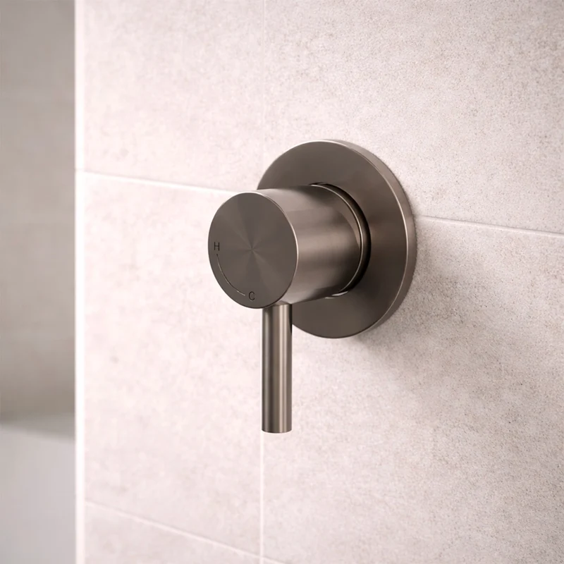 SINED Miscelatore da incasso con canna a fucile in acciaio inox finitura oro rosa resistente alla corrosione design funzionale e sofisticato per installazione a muro MISCELATORE-MURO-LEVANTE-CANNA-F