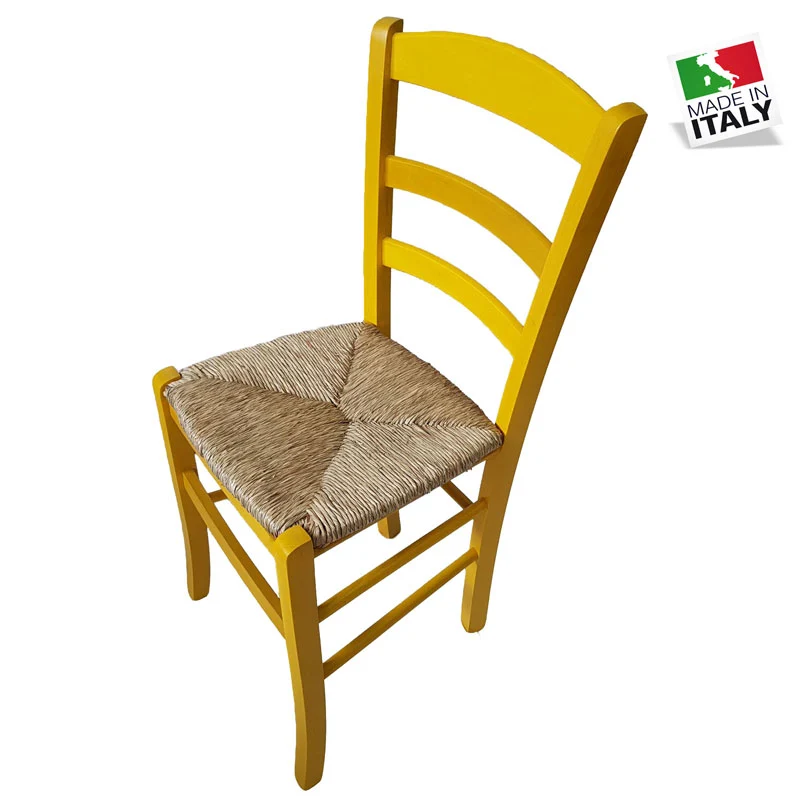 Sedia Paesana Paglia Anilina Giallo