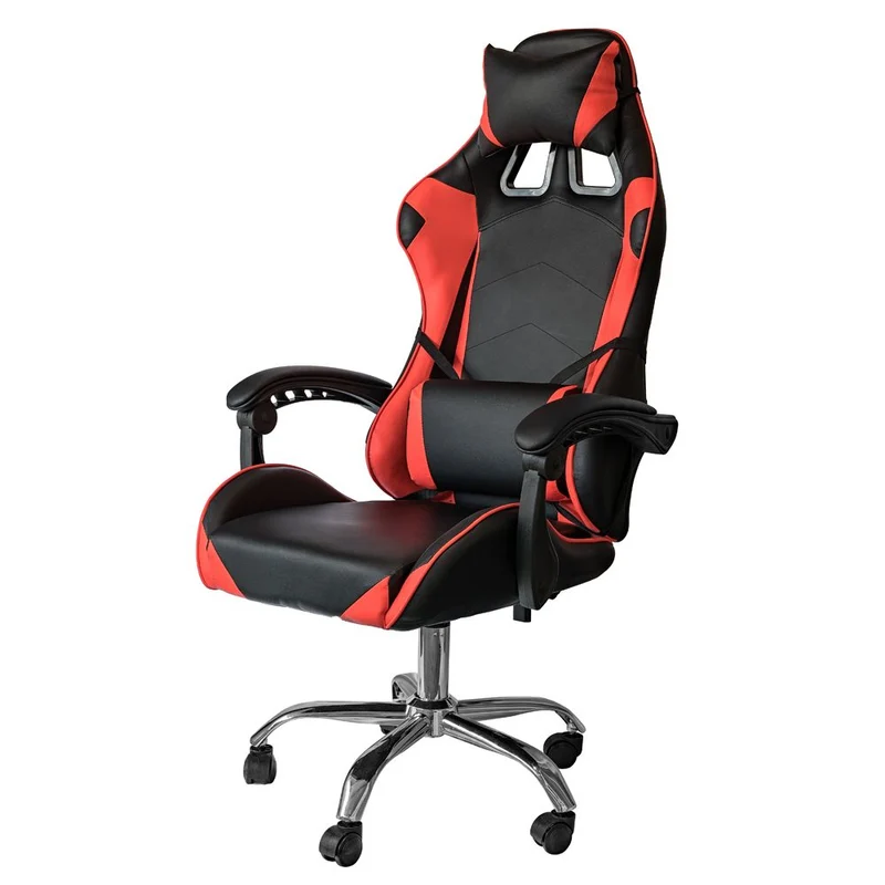 Poltrona Sedia Gaming girevole reclinabile ufficio sup lombare poggiatesta Rossa