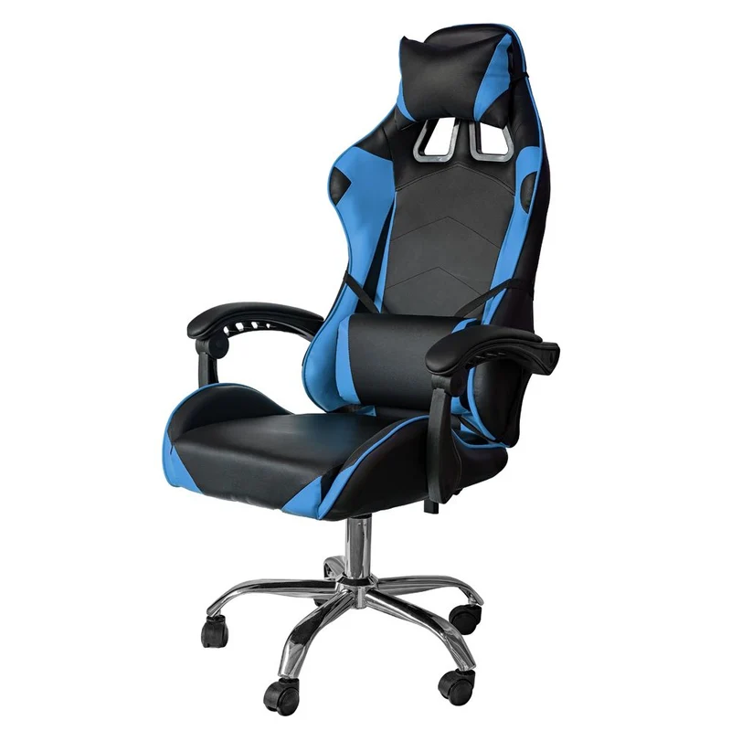 Poltrona Sedia Gaming girevole reclinabile ufficio sup lombare poggiatesta Blu