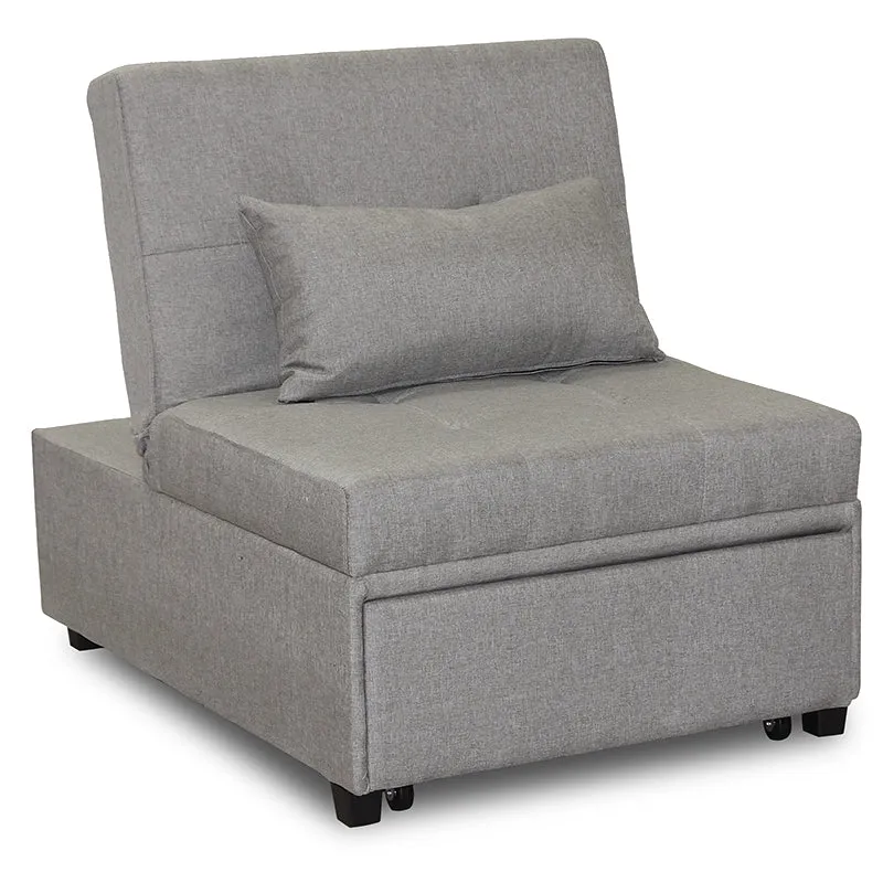 Poltrona Pouf / letto grigia in tessuto