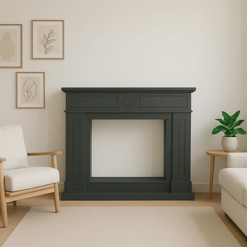 Mpc Cornice Camino Lipari Grigio Grigio Cornice Caminetti Lipari Grigio Per Inserto Elettrico Caminetto Vulcano o Bruciatore Esistente In Legno Mdf Design Lineare Adatto Per Tutti Gli Ambienti