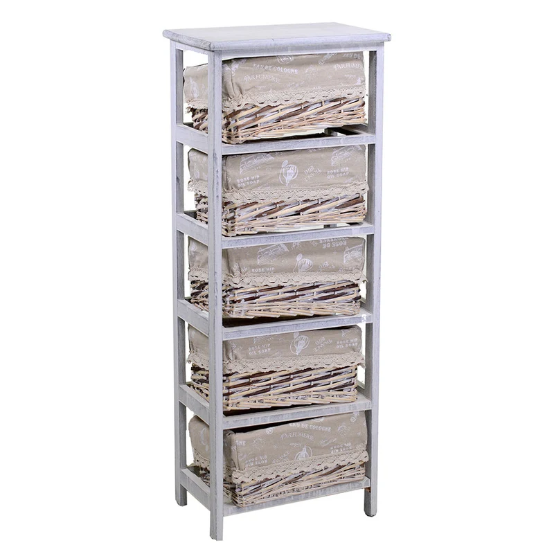 Cassettiera 5 Cassetti in Legno 40x28x104cm Federica