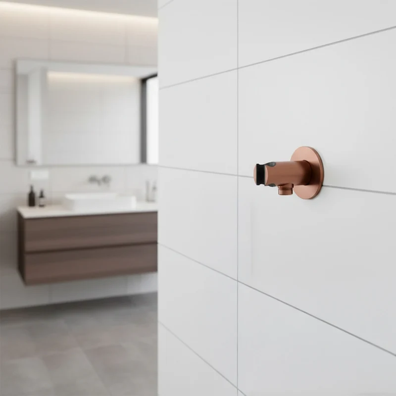 SINED Supporto a muro per doccino Levante oro rosa in acciaio inox 316L finitura oro rosa SUPPORTO-MURO-DOCCINO-LEVANTE-ORO-ROSA