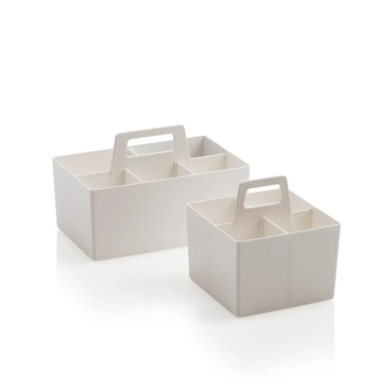 Set 2 contenitori con manico MAU | Bianco