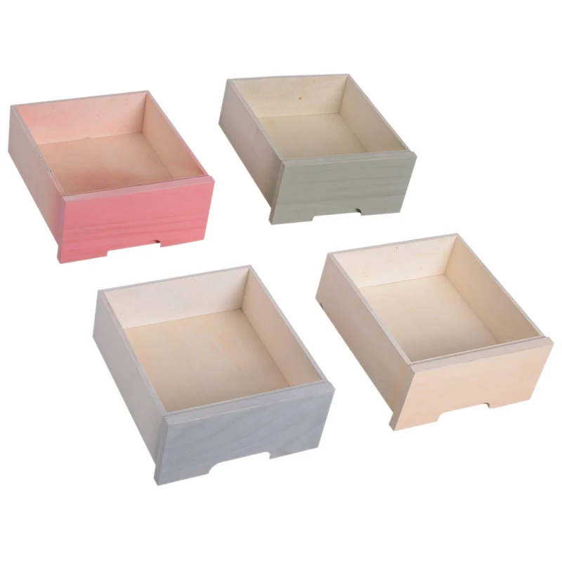 Cassettiera Colorato con 8 Cassetti in Legno di Paulonia 55x30x65.5 cm