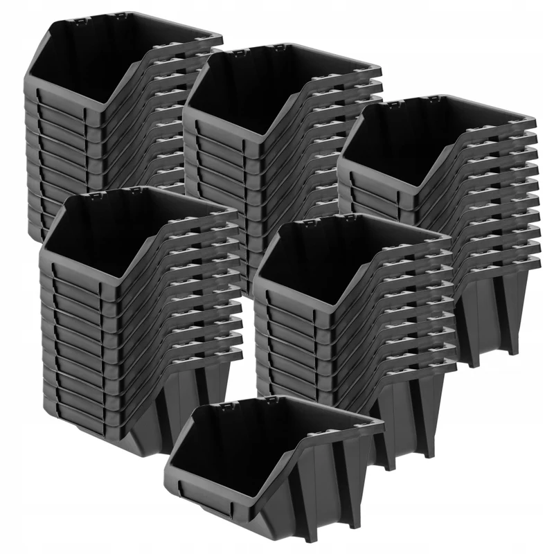 Set di 50 vassoi portaoggetti KADAX per officina, dimensioni 118x98 mm.