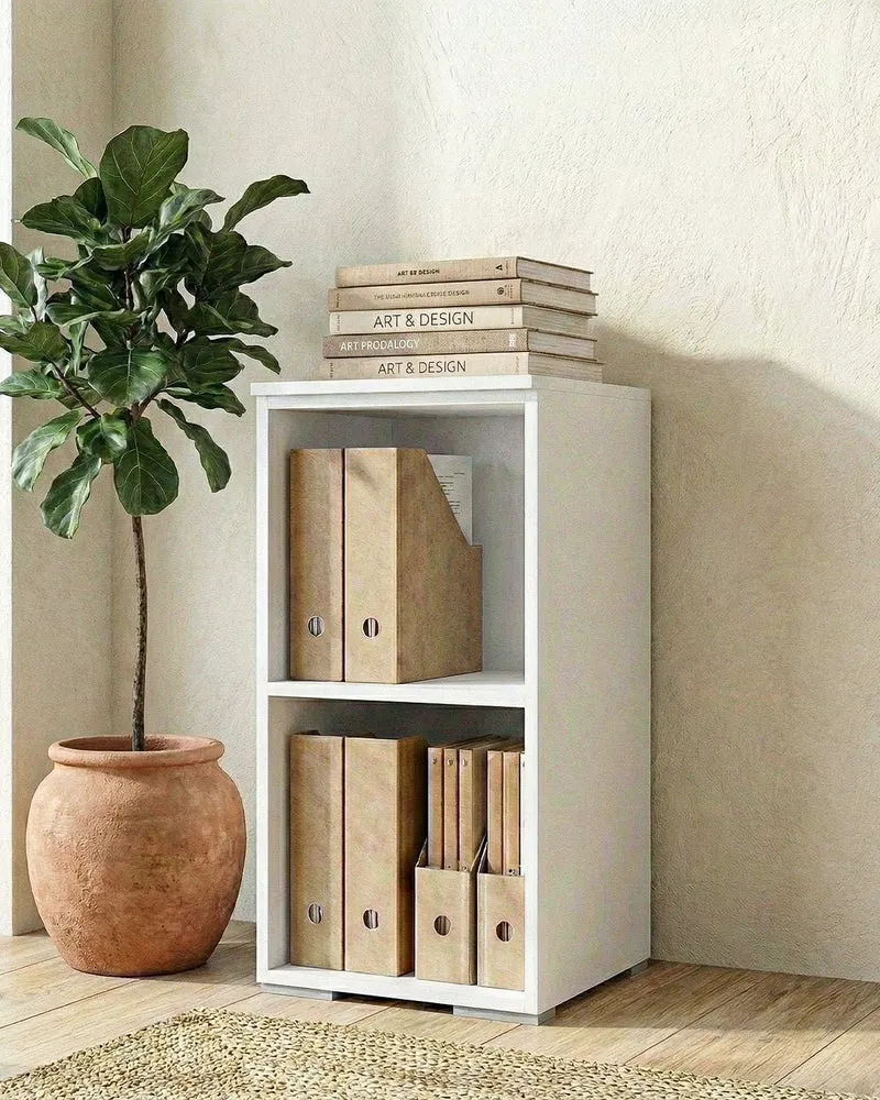 Armadio ufficio Augusta - Mobile archivio - 1 mensola inclusa - L. 45 x H. 83 x P. 42,5 cm – Bianco