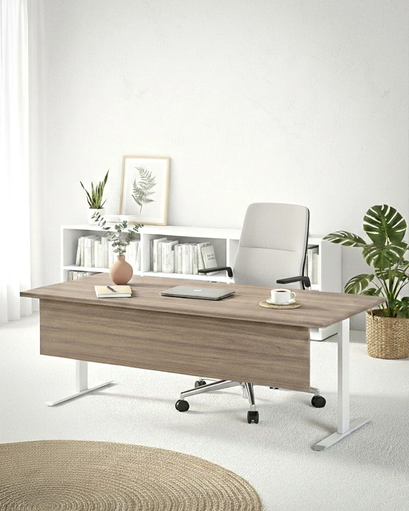Scrivania Ginevra - Piano Operativa ufficio P.80 cm - Design minimal moderno - Piano in diverse dimensioni e colorazioni - Gambe in metallo color bianche