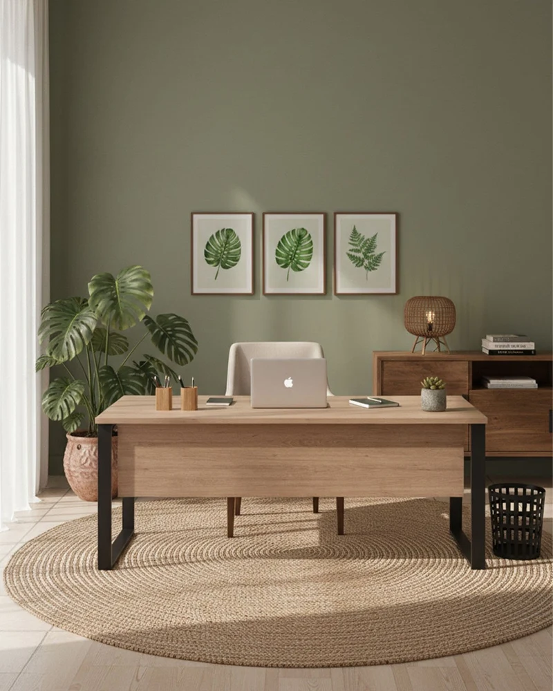 Scrivania Venezia - Piano Direzionale ufficio con minigonna P.90 cm - Design minimal moderno - Piano in diverse dimensioni e colorazioni - Gambe in metallo color antracite