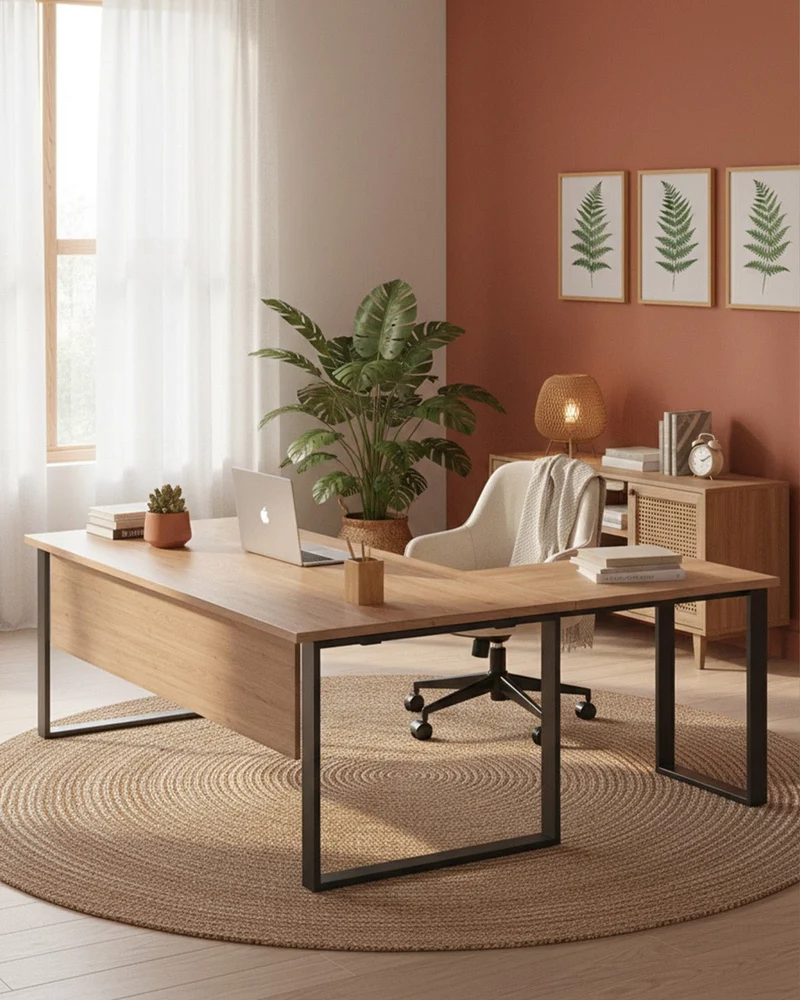 Scrivania Livigno - Piano Direzionale ufficio ampio P.160 cm - Design minimal moderno - Piano in diverse dimensioni e colorazioni - Gambe in metallo color antracite