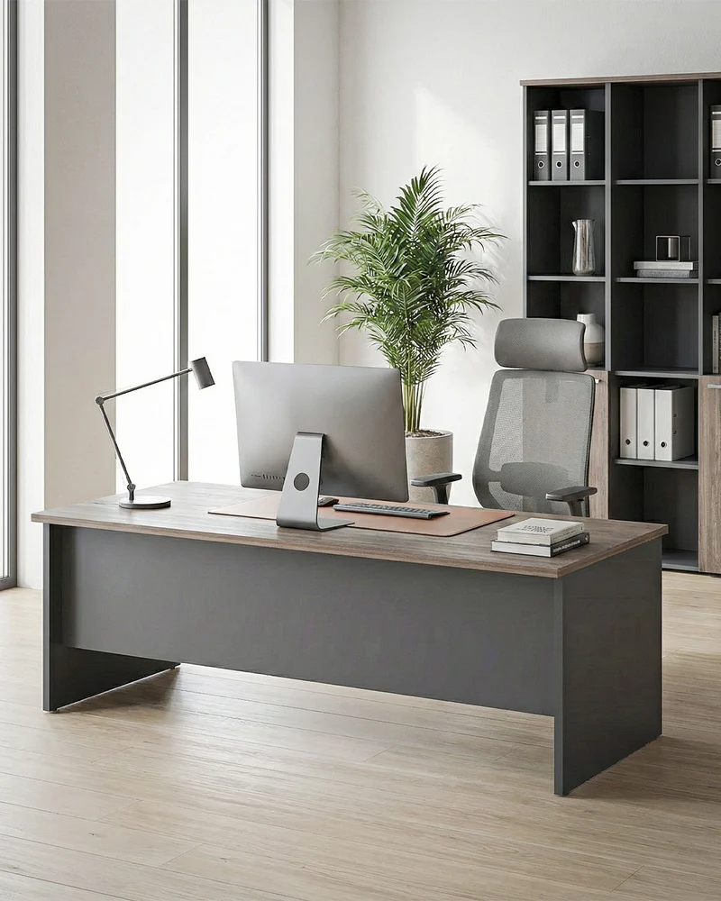 Scrivania Torino - Piano Operativa ufficio ampio P.80 cm - Design minimal moderno - Piano in diverse dimensioni e colorazioni - Struttura antracite